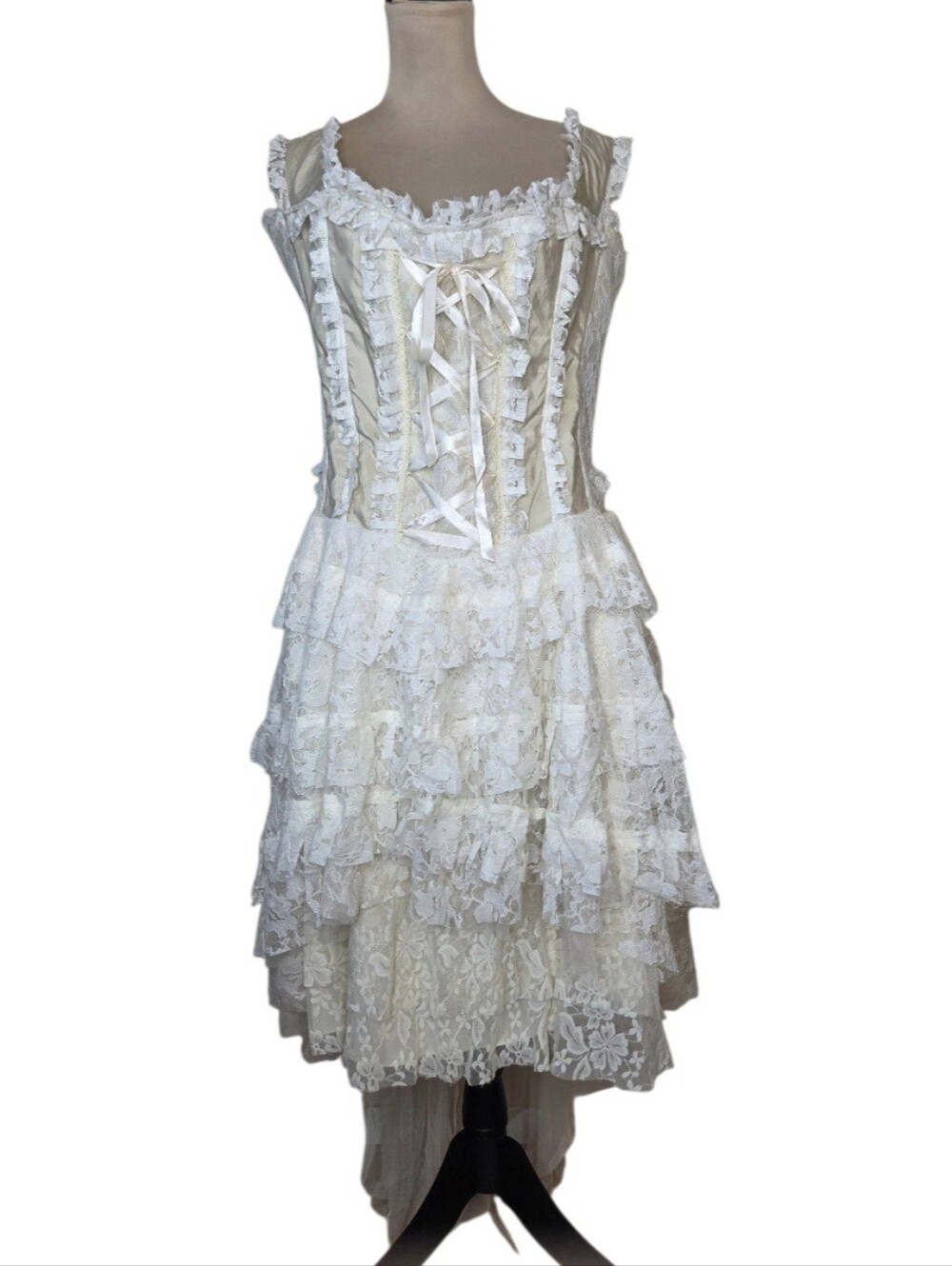 Burleska Ophelie Renaissance Victorian Gothic Lace Corset High Low Dress 36